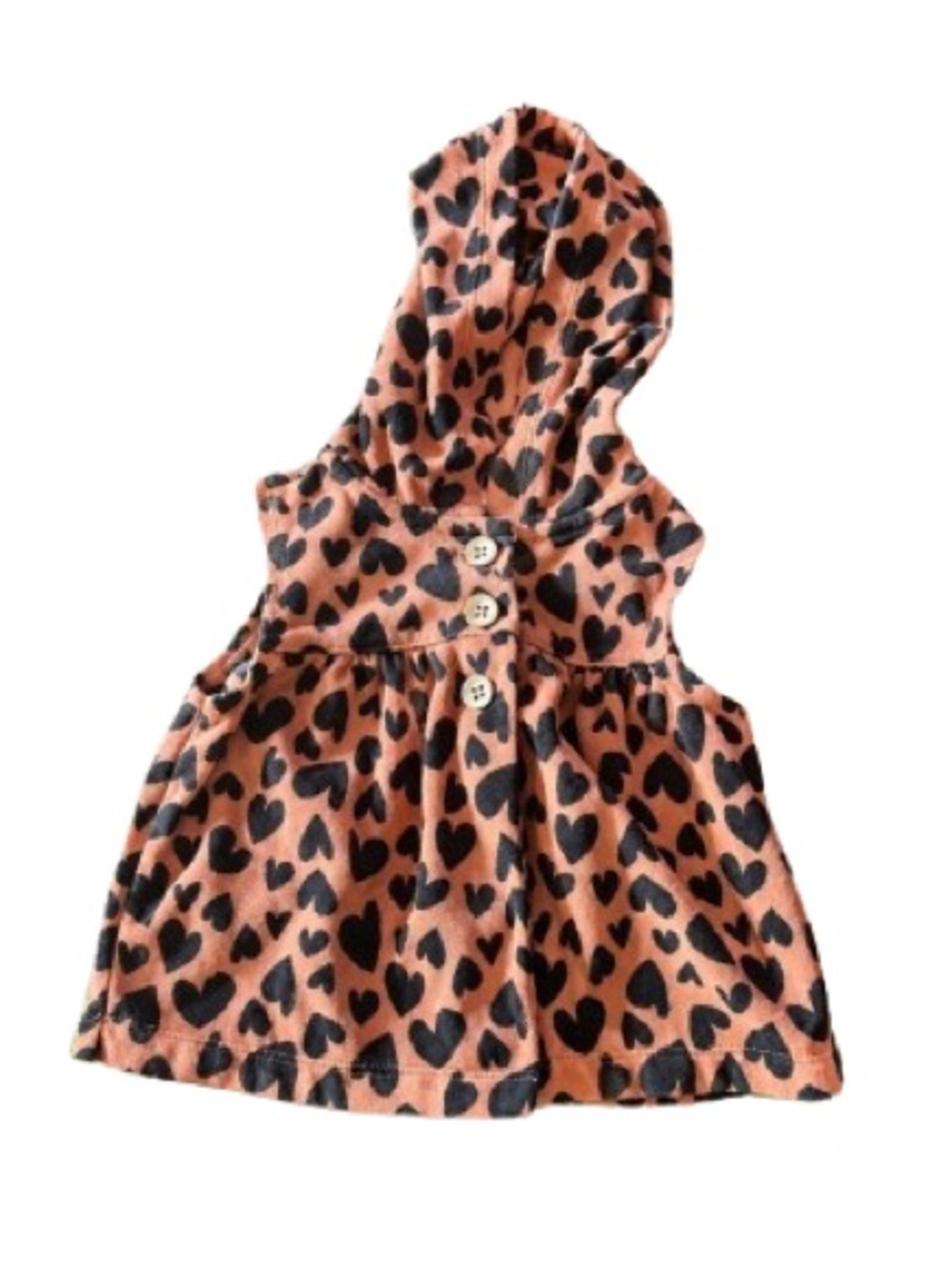 Carter’s Sleeveless Hooded Dress – 9M Heart Print